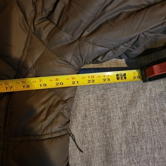 Eddie Bauer Puffer Jacket Womens Petite  Large Brown Long Down Nylon Parka - Picture 6 of 10